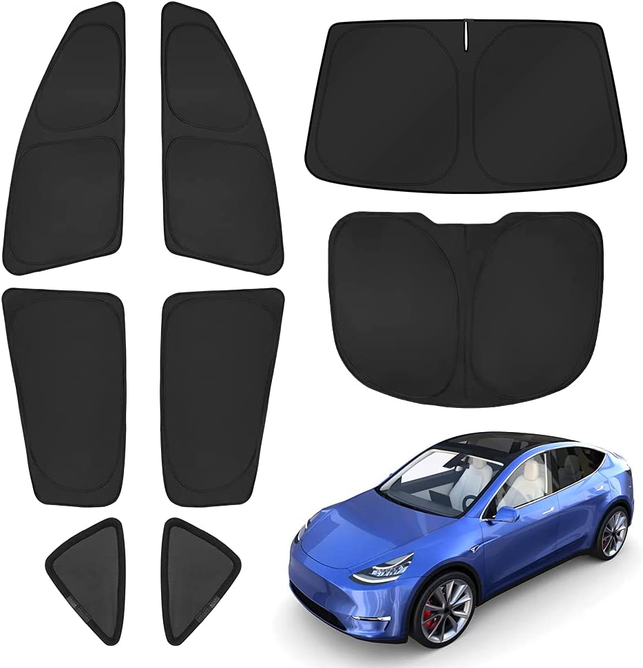 Tesla Model Y full 8 piece side window sun shades
