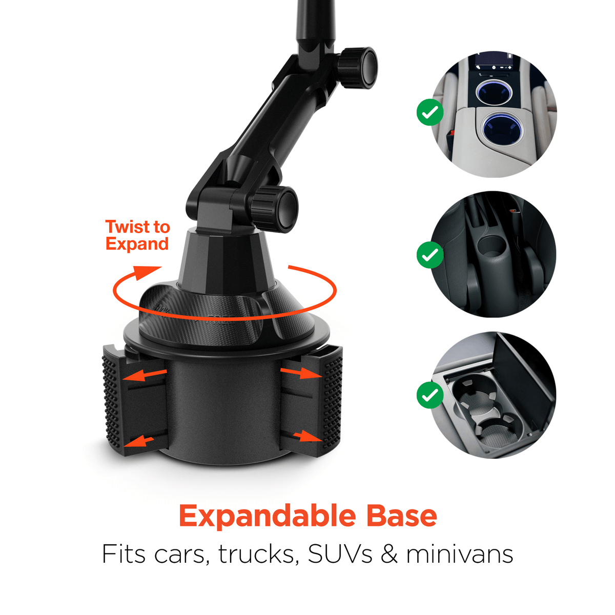 HyperGear Car Caddy Cup Holder with Phone Mount