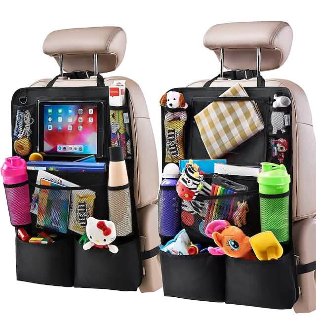 2-Piece Car Rear Seat Organizer Storage Bag | Car Accessories