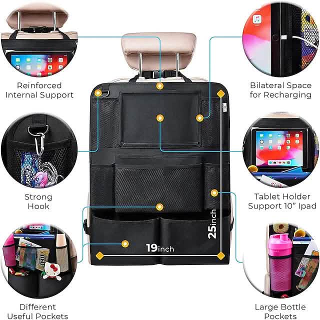 2-Piece Car Rear Seat Organizer Storage Bag | Car Accessories
