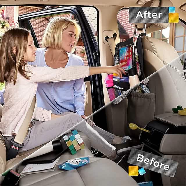 2-Piece Car Rear Seat Organizer Storage Bag | Car Accessories