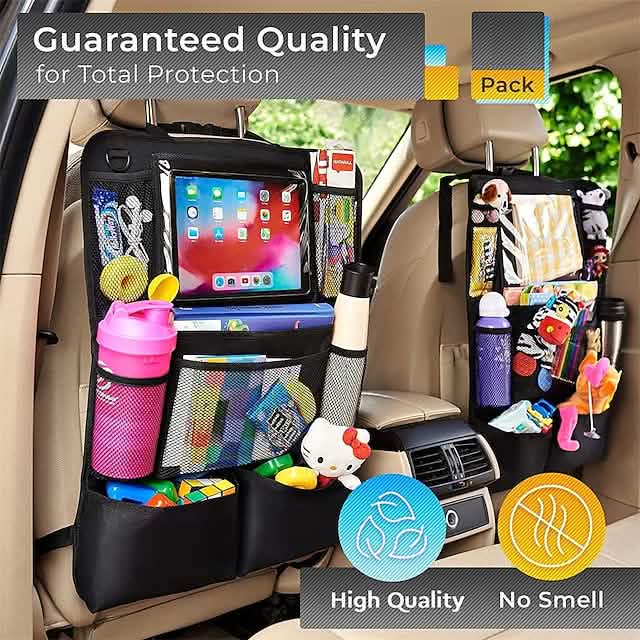 2-Piece Car Rear Seat Organizer Storage Bag | Car Accessories