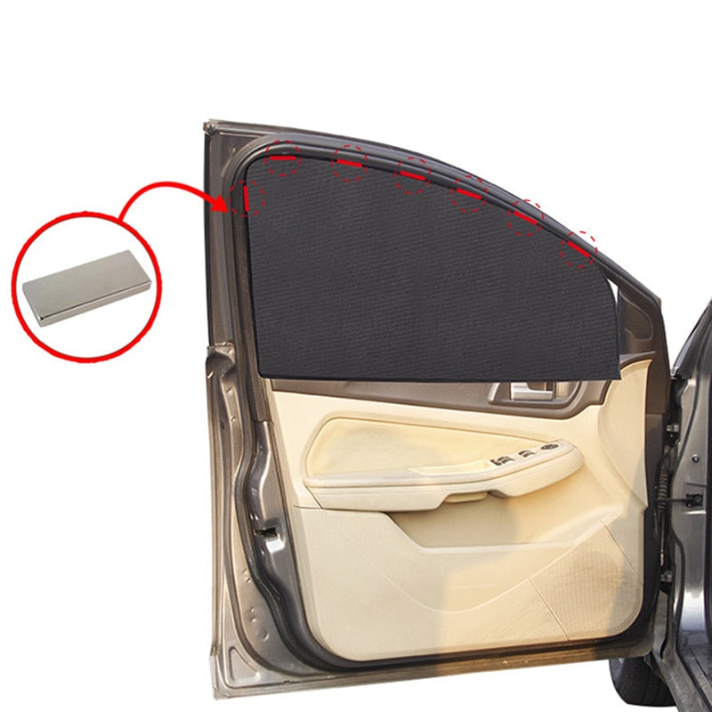 Magnetic car side window sun shade UV protection
