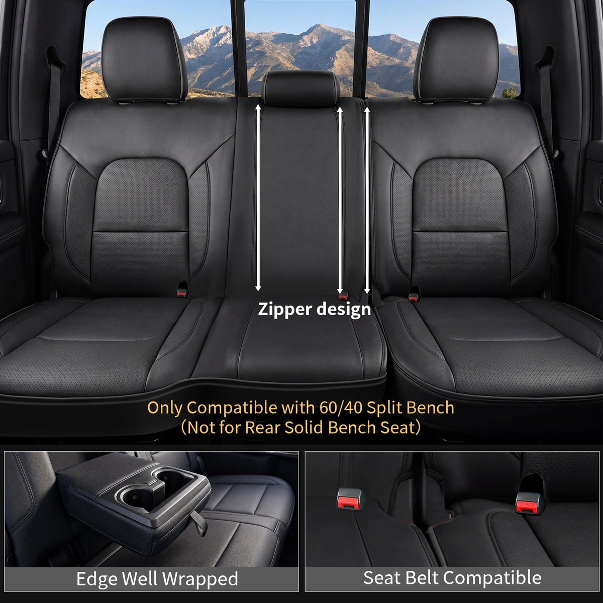 Dodge RAM Car Seat Covers | Nappa Waterproof Leather | Car Accessories