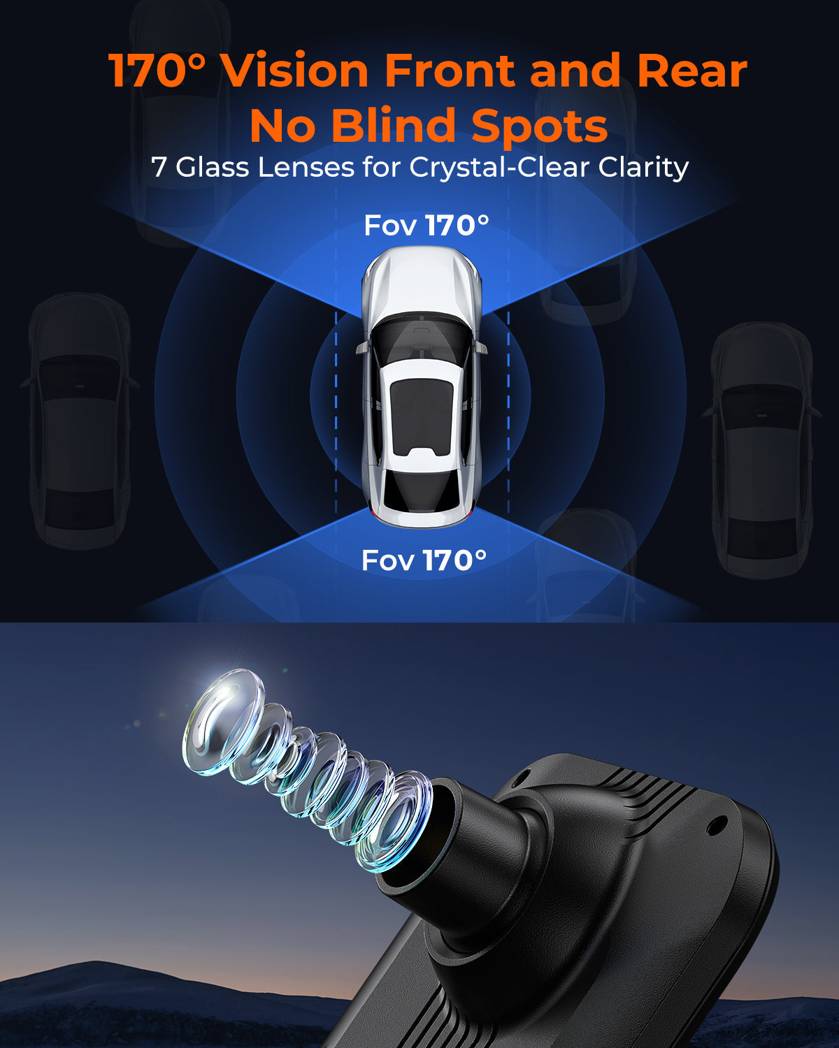 M4 12-inch mirror dash cam with 4K front camera - view 3