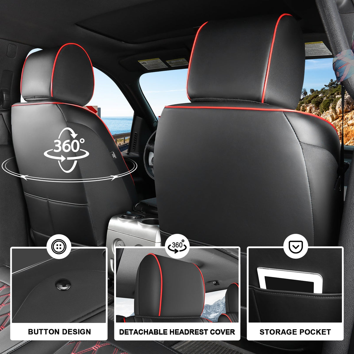 Chevy Silverado GMC Sierra waterproof leather seat covers - view 4