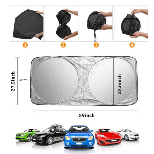 Car windshield sun shade foldable UV visor