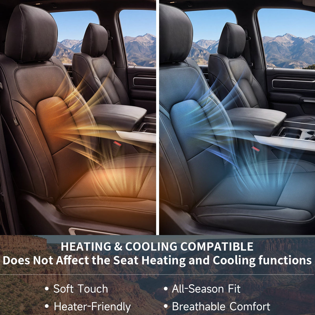Dodge RAM Car Seat Covers | Nappa Waterproof Leather | Car Accessories