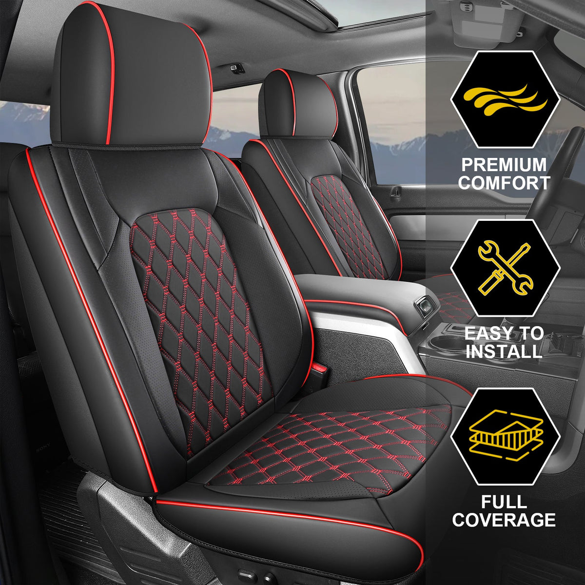 Chevy Silverado GMC Sierra waterproof leather seat covers - view 7