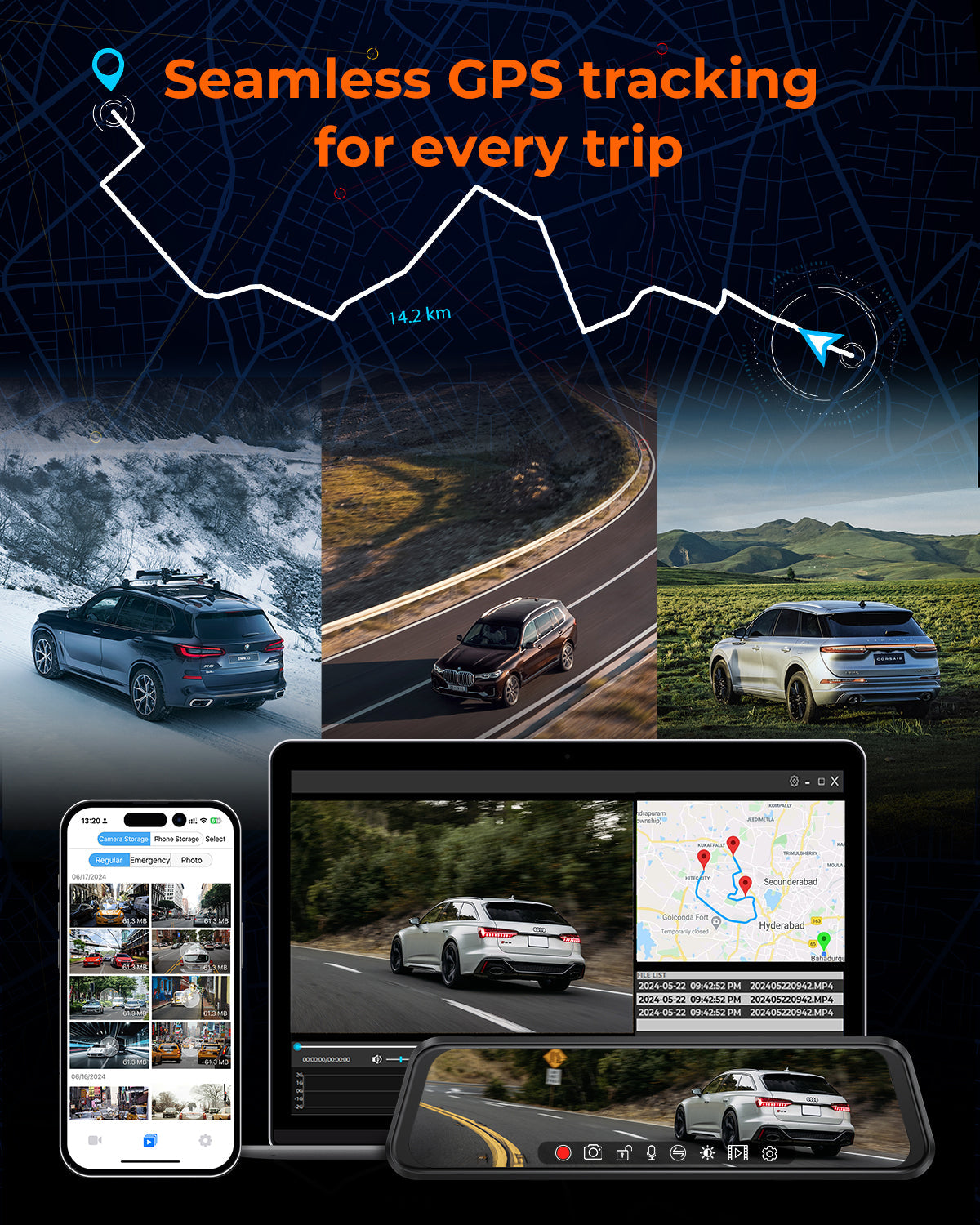 M4 12-inch mirror dash cam with 4K front camera - view 8