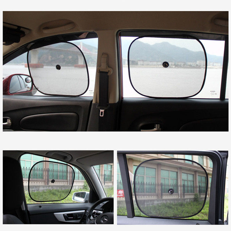 2 piece black car side window sun shades