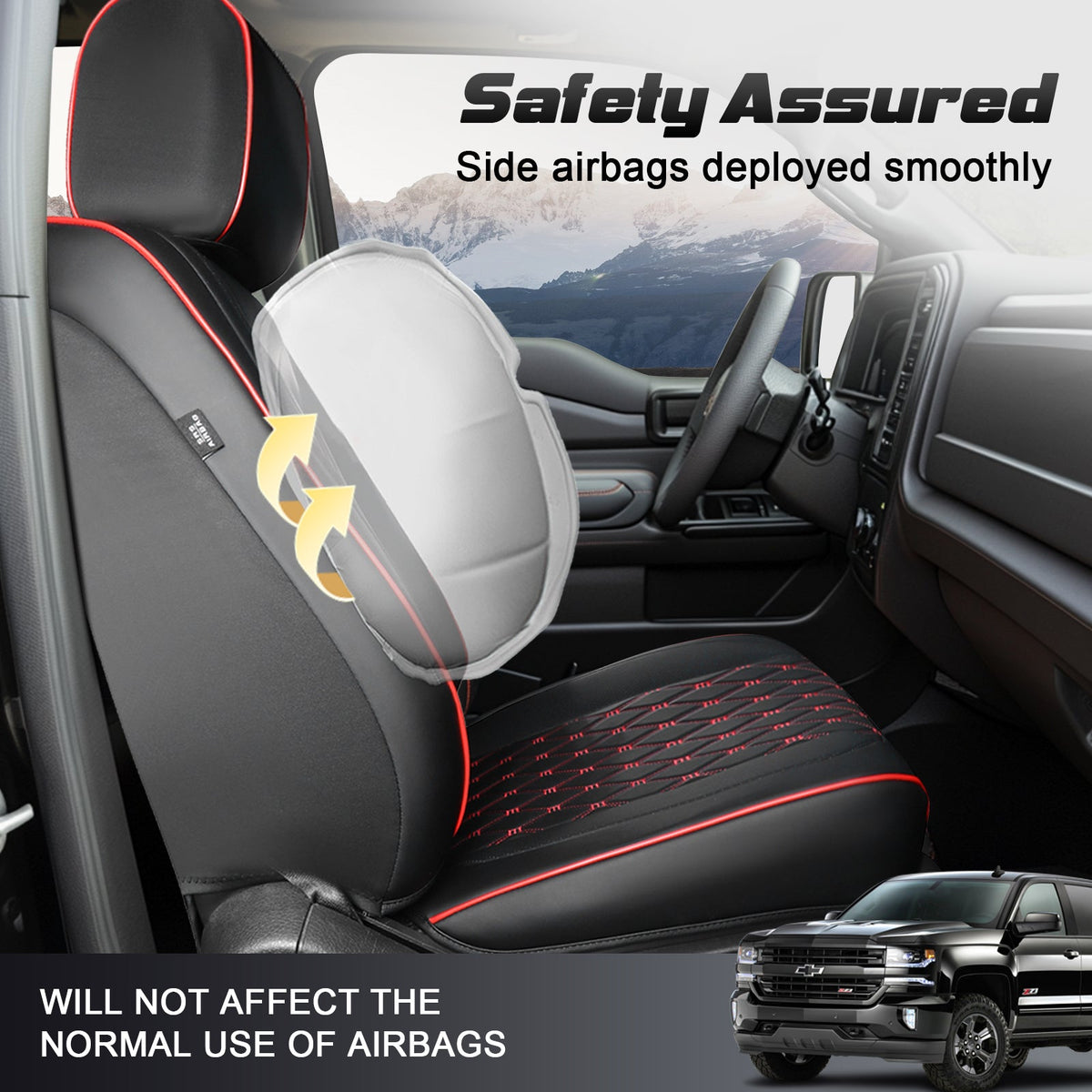 Chevy Silverado GMC Sierra waterproof leather seat covers - view 3