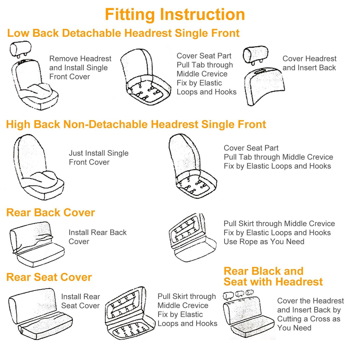 Universal Car Seat Covers | 9-Piece Full Set | Car Accessories