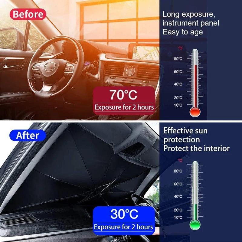 Car windshield sun shade protector
