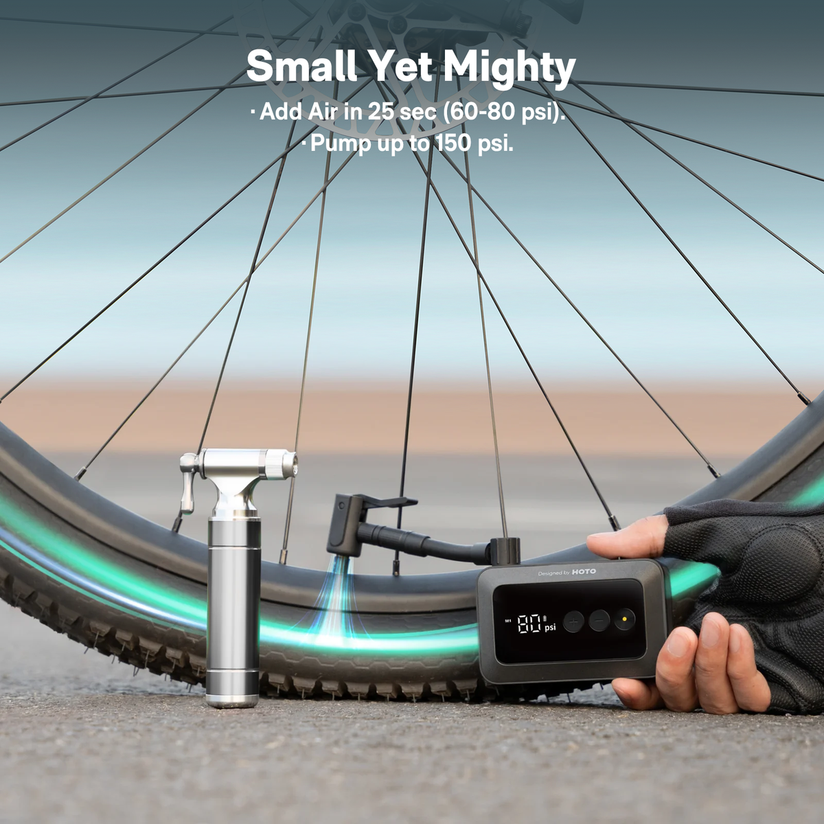 HOTO Air Pump Pocket portable mini tire pump - view 4