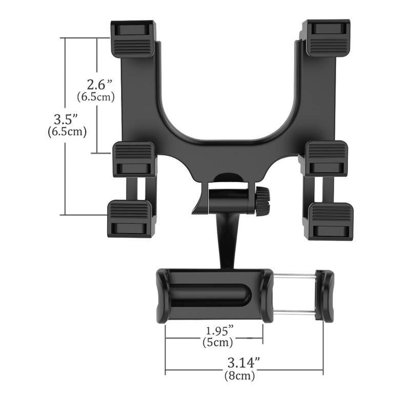 360° Rearview Mirror Phone Mount for Cars
