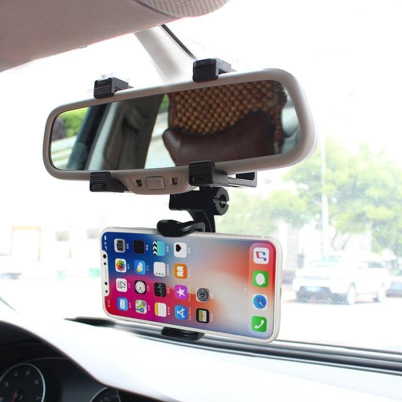 360° Rearview Mirror Phone Mount for Cars