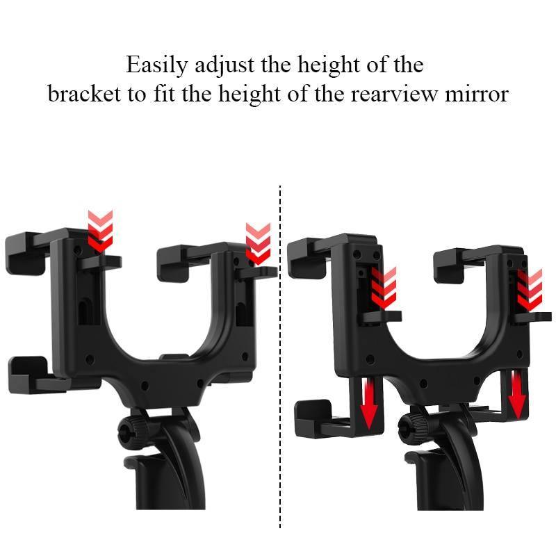 360° Rearview Mirror Phone Mount for Cars
