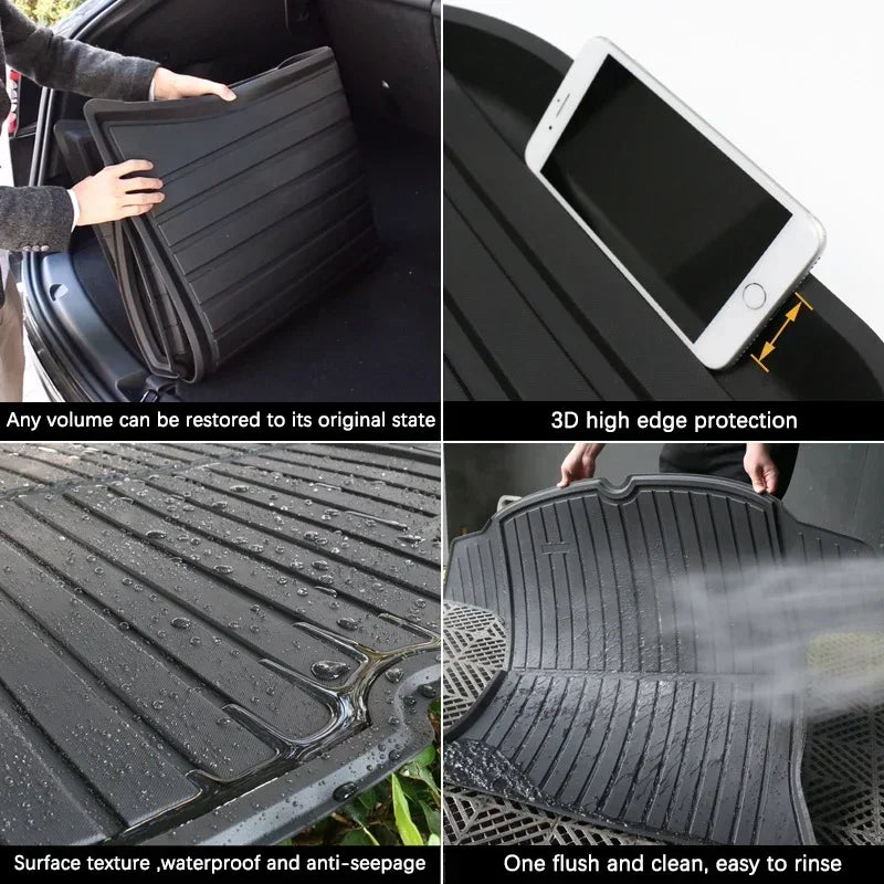 For Kia Pegas Soluto Sephia AB 2018-2023 Car Accessorie Auto EVA Material Trunk Mat Floor Tray Liner Cargo Boot Carpe Waterproof