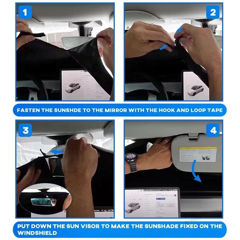 Auto folding car windshield sun shade