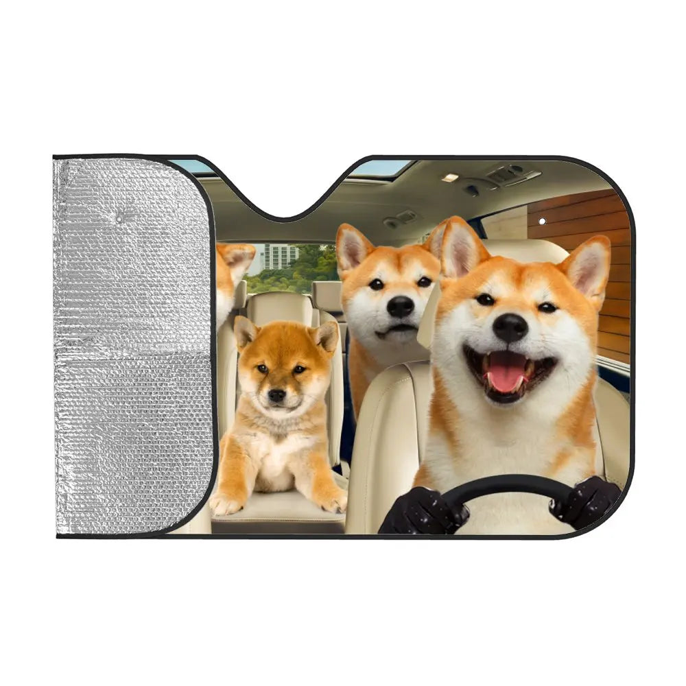 Shiba Inu dog car windshield sun shade
