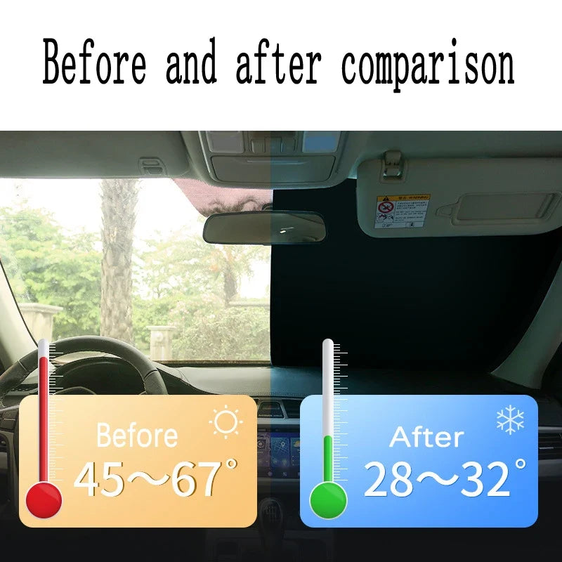 Car front windshield sunshade foldable UV protection