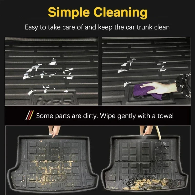 For Kia Pegas Soluto Sephia AB 2018-2023 Car Accessorie Auto EVA Material Trunk Mat Floor Tray Liner Cargo Boot Carpe Waterproof