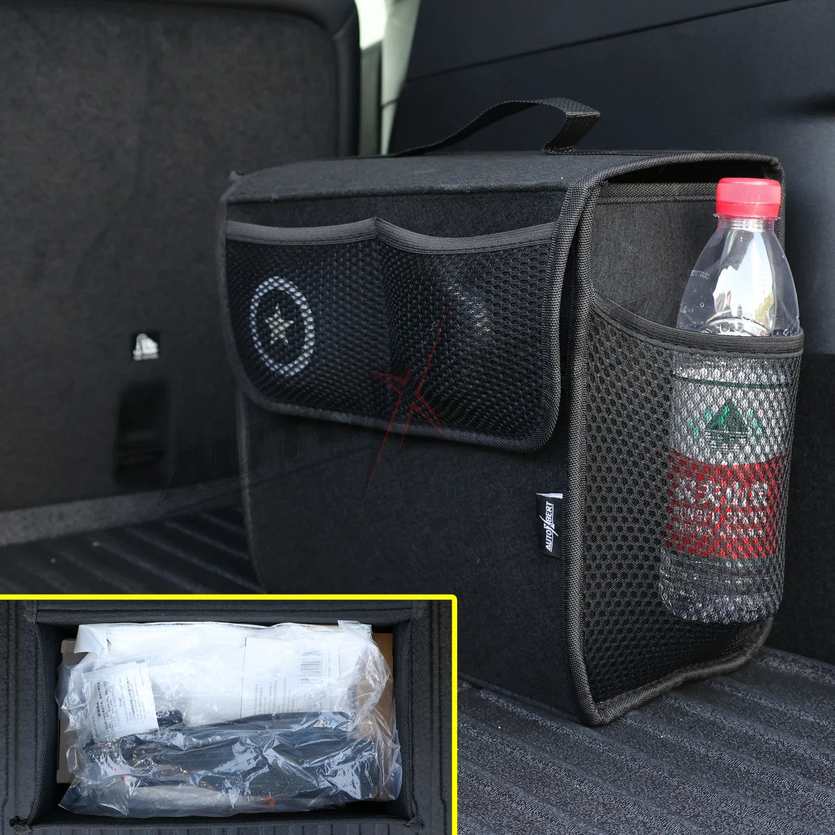 Car Trunk Organizer Felt Boot Organizer Storage Bag | Universal Collapsible Cargo Box