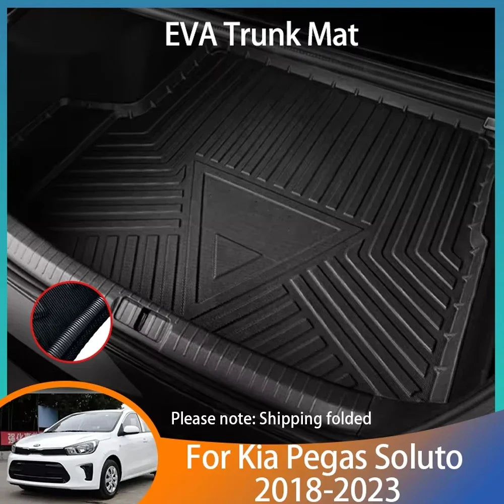 For Kia Pegas Soluto Sephia AB 2018-2023 Car Accessorie Auto EVA Material Trunk Mat Floor Tray Liner Cargo Boot Carpe Waterproof