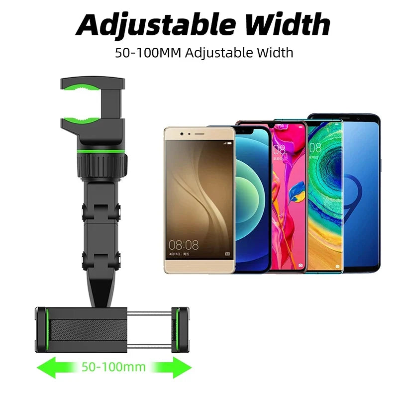 360° rearview mirror car phone holder