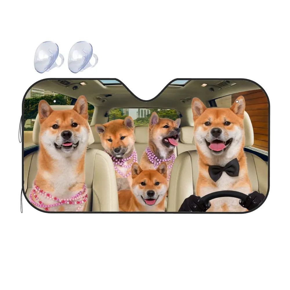 Shiba Inu dog car windshield sun shade