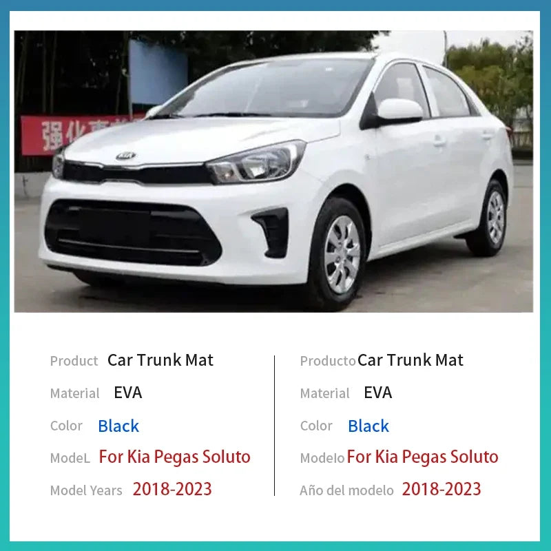 For Kia Pegas Soluto Sephia AB 2018-2023 Car Accessorie Auto EVA Material Trunk Mat Floor Tray Liner Cargo Boot Carpe Waterproof