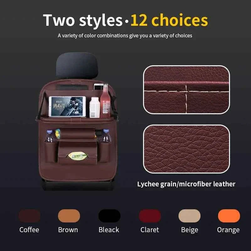 Car Back Seat Organizer Storage Bag with Foldable Table Tray | Car Accessories