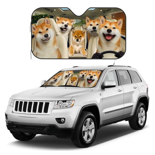 Shiba Inu dog car windshield sun shade