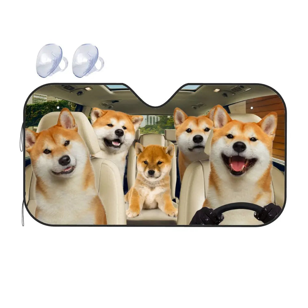 Shiba Inu dog car windshield sun shade