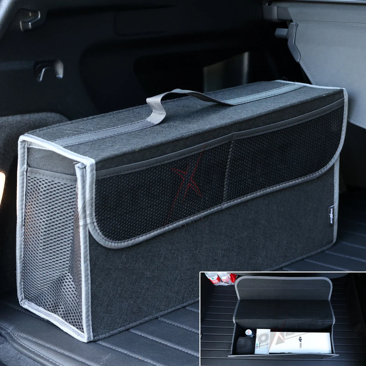 Car Trunk Organizer Felt Boot Organizer Storage Bag | Universal Collapsible Cargo Box