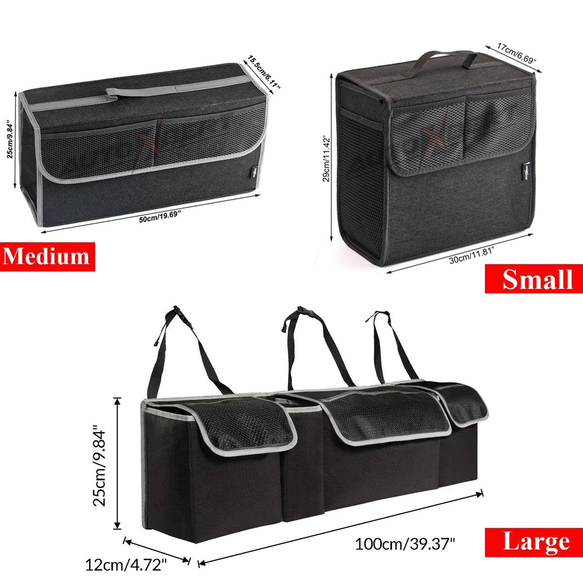 Car Trunk Organizer Felt Boot Organizer Storage Bag | Universal Collapsible Cargo Box