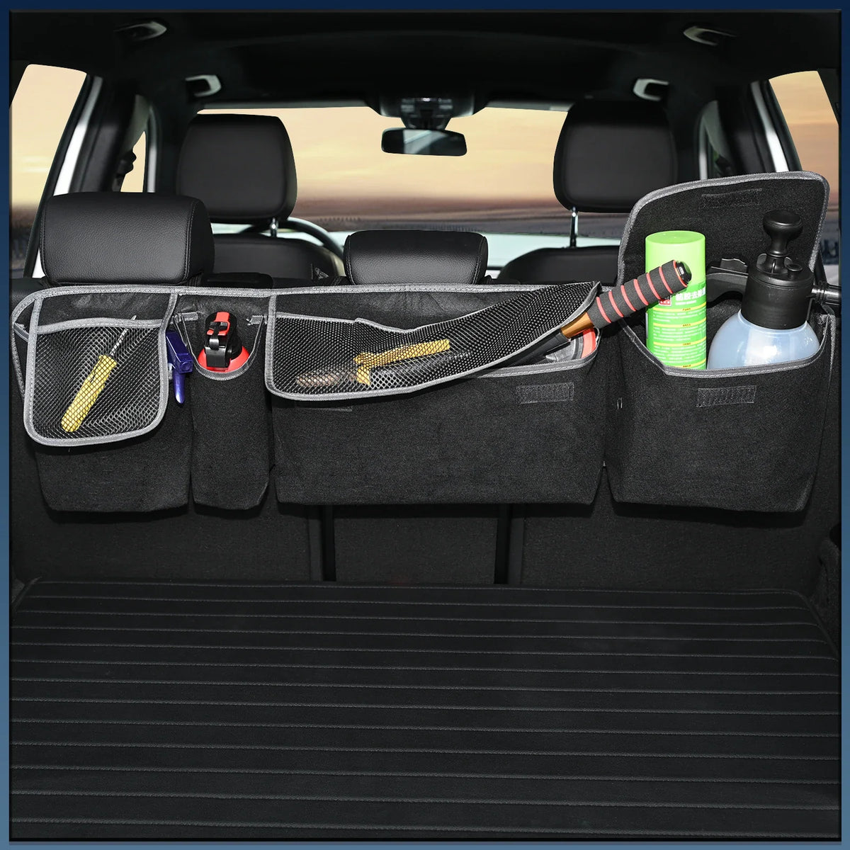 Car Trunk Organizer Felt Boot Organizer Storage Bag | Universal Collapsible Cargo Box