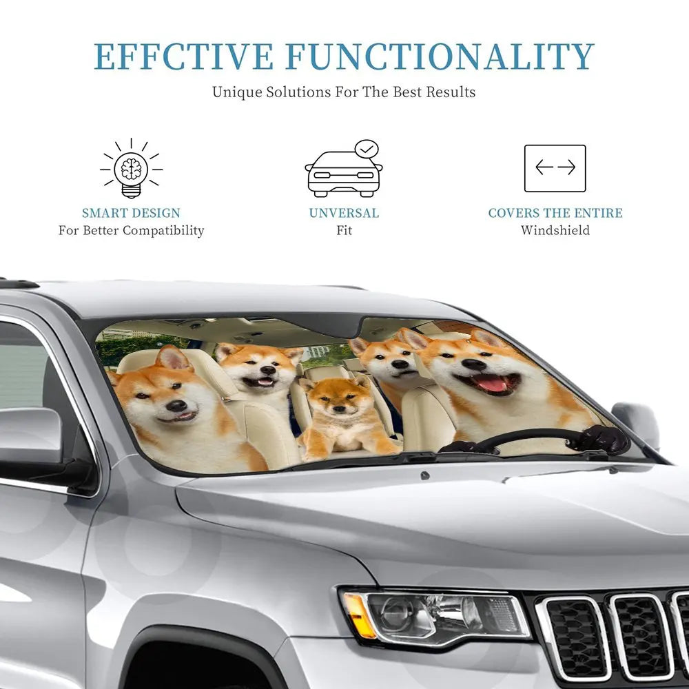 Shiba Inu dog car windshield sun shade