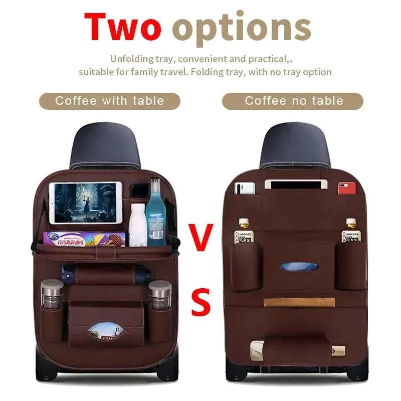 Car Back Seat Organizer Storage Bag with Foldable Table Tray | Car Accessories
