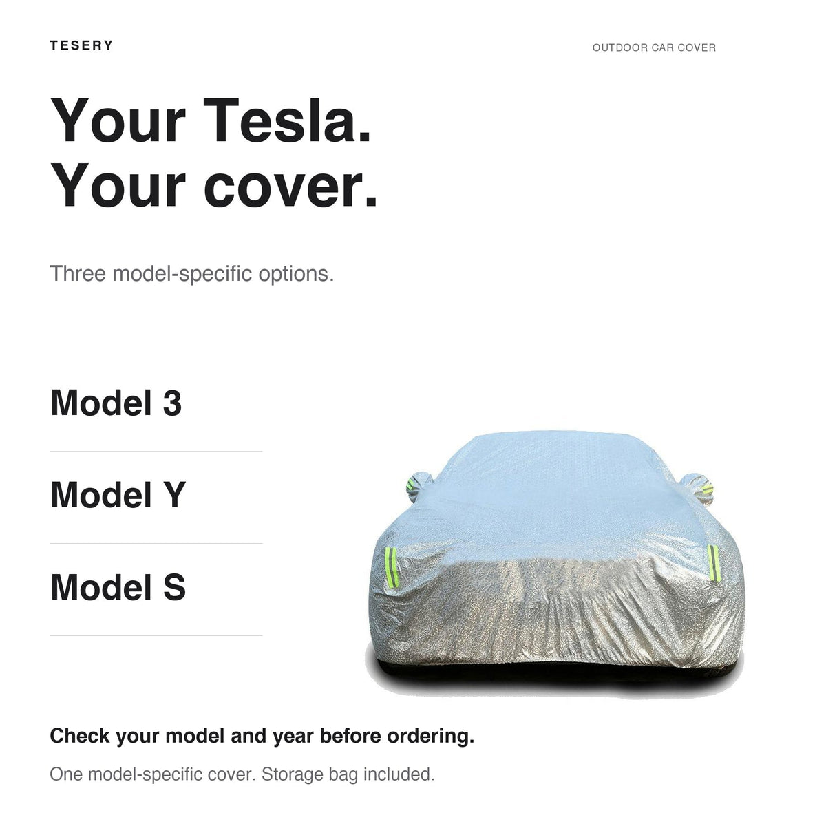 All-Weather Car Cover for Model 3/Y/S | Waterproof Oxford | Car Accessories
