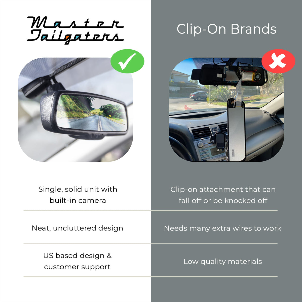 10-inch rear view mirror dash cam with backup camera - view 7