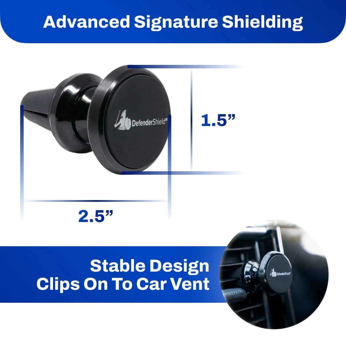 magnetic car phone holder – 360° air vent mount