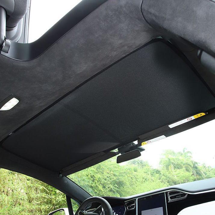 Tesla Model X front roof and tailgate sunshade