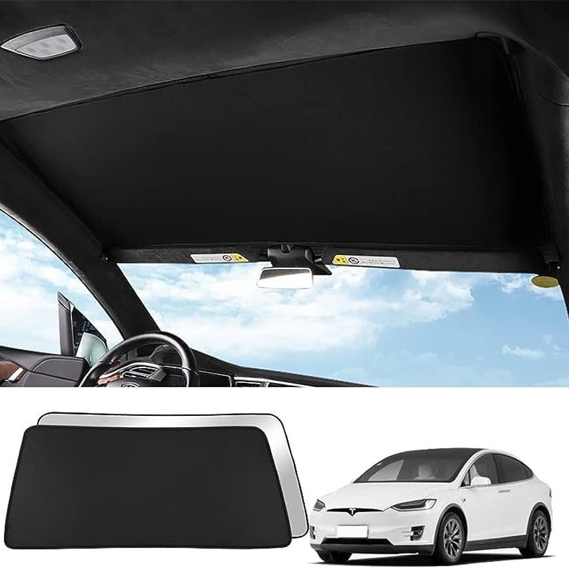 Tesla Model X front roof and tailgate sunshade
