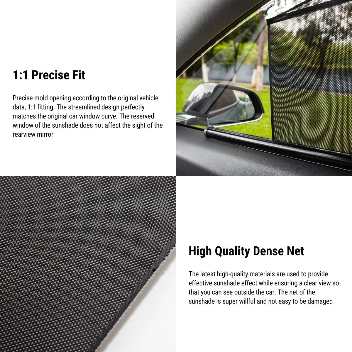 Tesla Model 3 side window sun shades