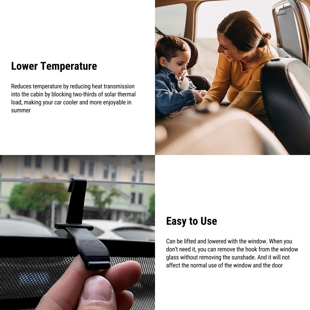 Tesla Model 3 side window sun shades