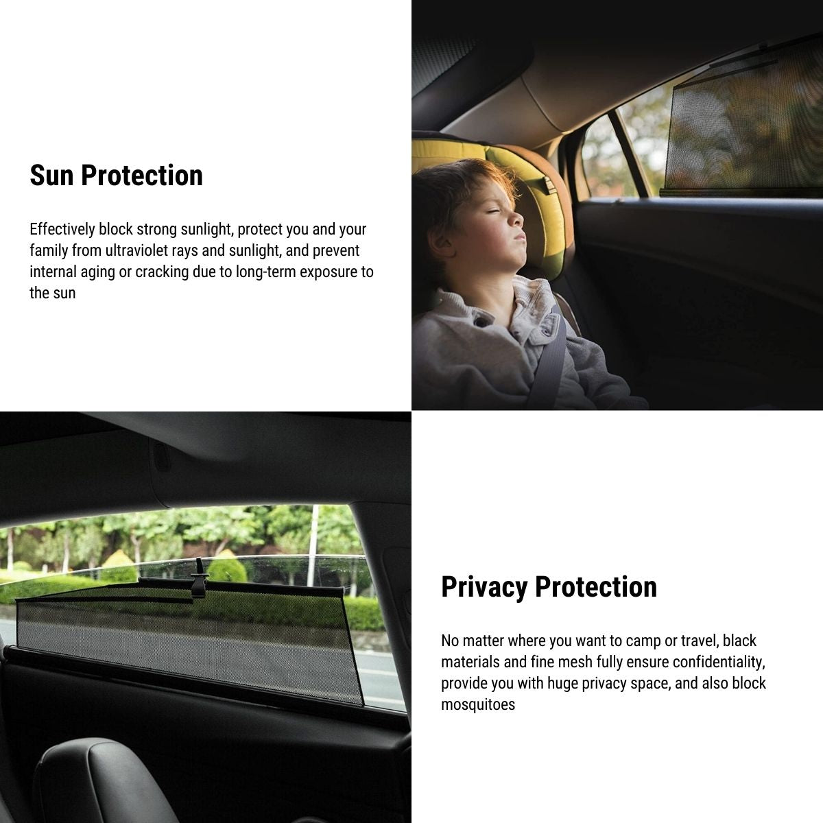 Tesla Model 3 side window sun shades