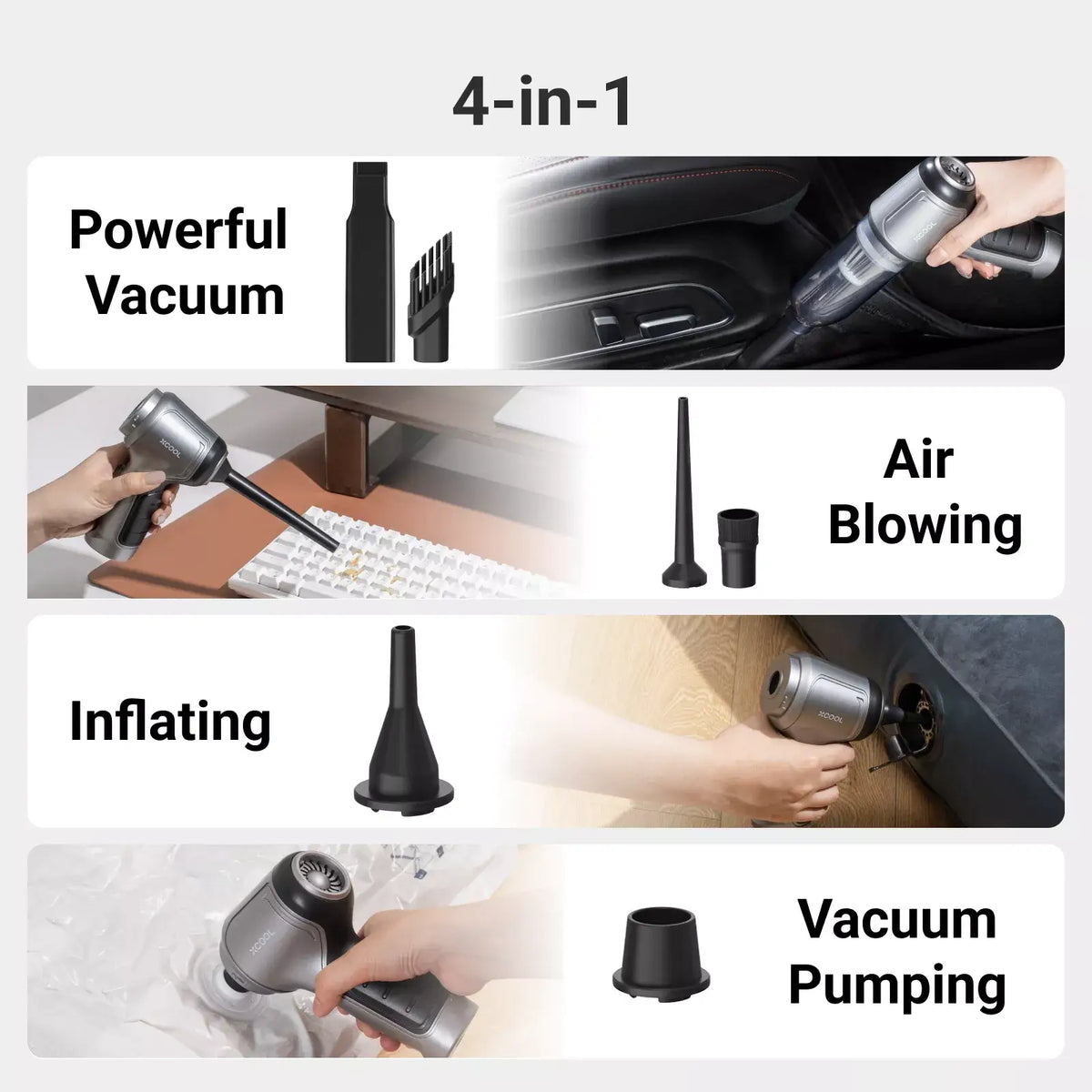 xCool cordless handheld car vacuum for car, home and pet hair - view 2