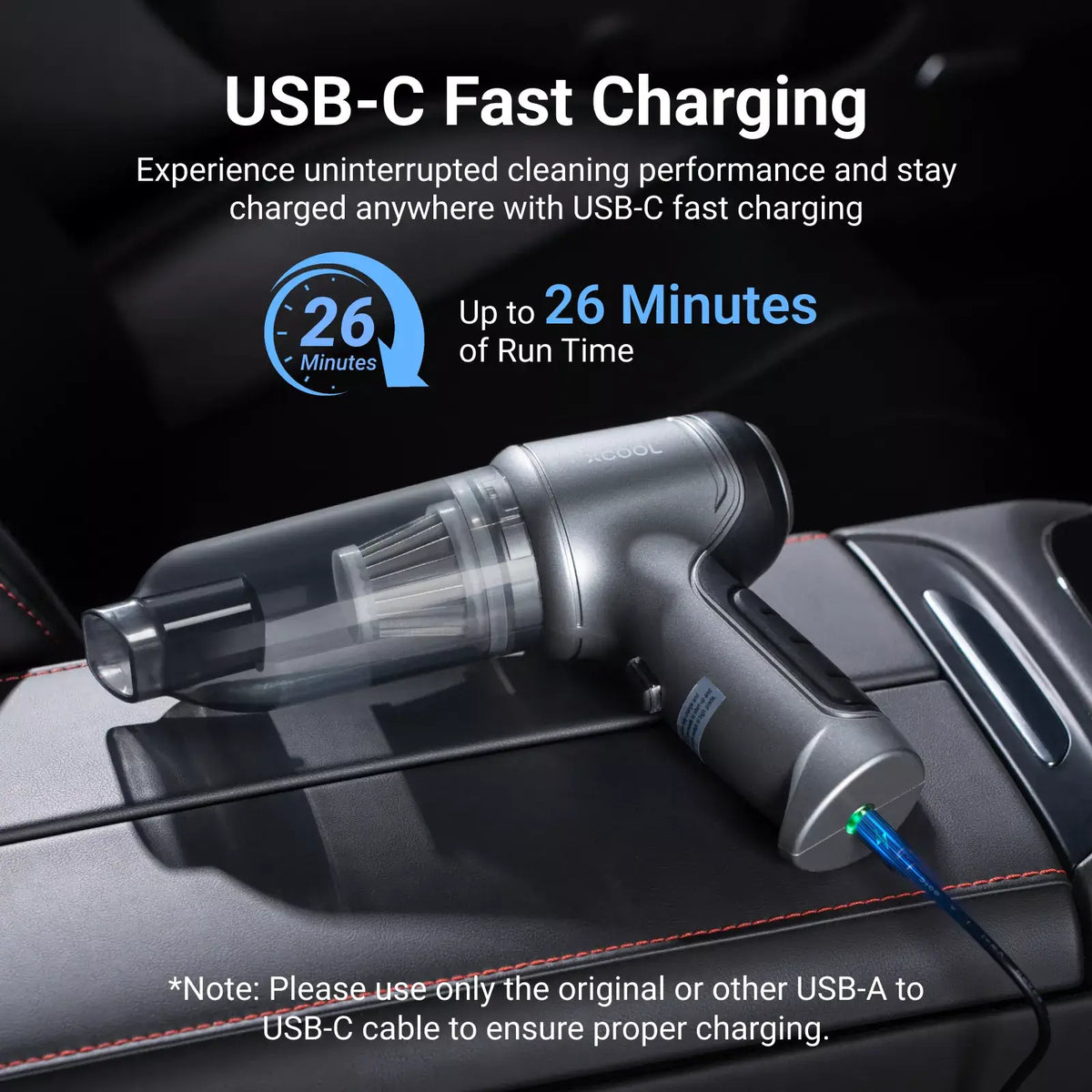 xCool cordless handheld car vacuum for car, home and pet hair - view 7